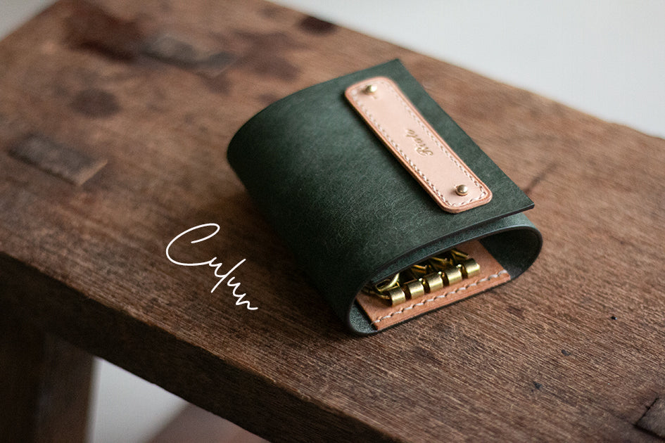 スマートキー収納可キーケース「 c u r u n 」_オリーブ