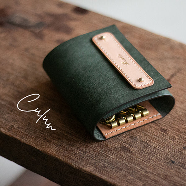 スマートキー収納可キーケース「 c u r u n 」_オリーブ
